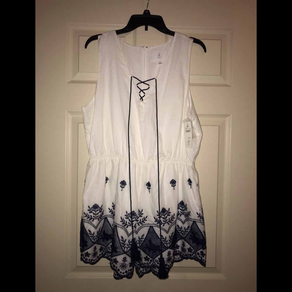 Navy and a White Romper